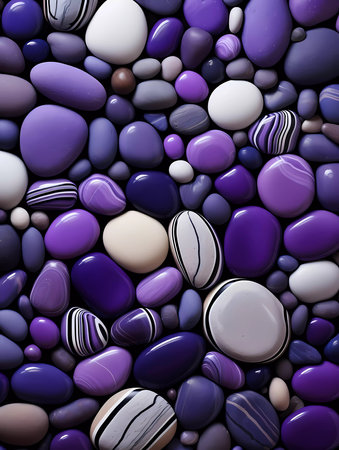 Colorful sea stones background, colored beach stones background, small stones wallpaper, colorful pebble background.の素材