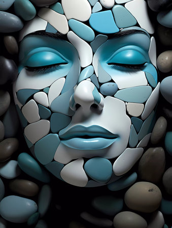 Colorful sea stones background, colored beach stones background, small stones wallpaper, colorful pebble background.の素材