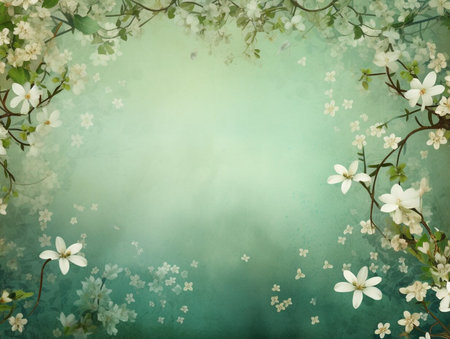Spring and summer decorations background with beautiful wild flowers. Copy space for text bannerの素材