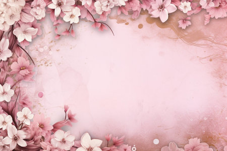 Spring and summer decorations background with beautiful wild flowers. Copy space for text bannerの素材