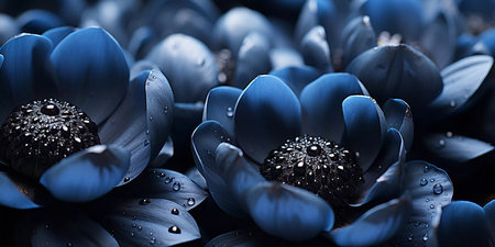 A flower field with black tulips backgroundの素材