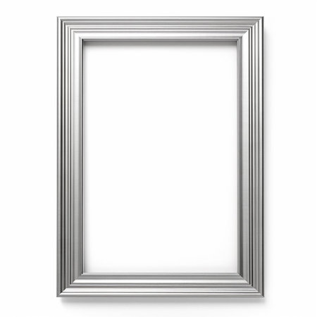 Wooden picture frame isolated on white background with copy space. Image display concept.の素材