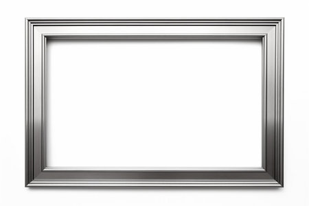 Wooden picture frame isolated on white background with copy space. Image display concept.の素材