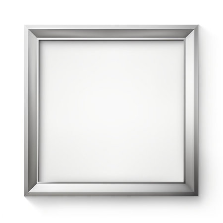 Wooden picture frame isolated on white background with copy space. Image display concept.の素材