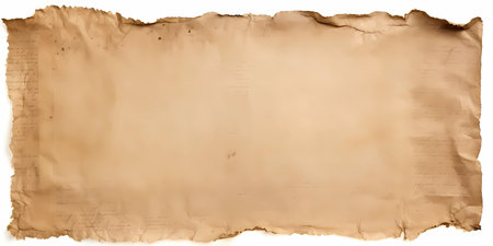 An old empty distressed paper canvas. Vintage antique parchment texture background with copy space for textの素材