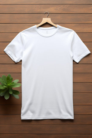 T-shirt mockup. White blank t-shirt front view mockup. Female and male clothes wearing clear attractive apparel tshirt models templateの素材