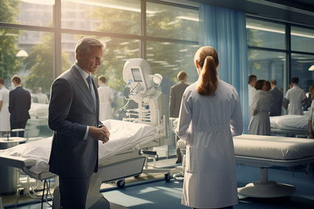 A doctors in a hospital. Medical personal at work concept.の素材