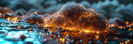 Abstract cyber digital background of clouds. Close up clouds at space.の素材