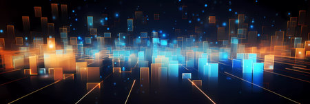 Abstract digital cyber background with. VR, high technology conceptの素材