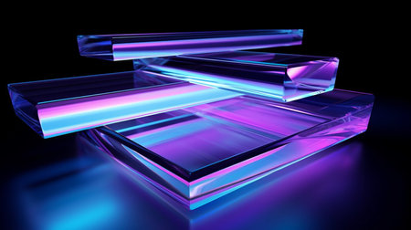 Abstract background with transparent colored glassの素材