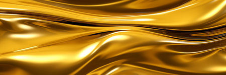 A gold and white swirl pattern with a shiny, reflective surface. The image has a warm, inviting moodの素材