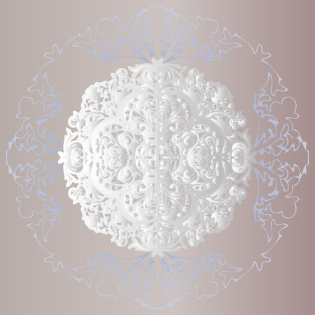 Alabaster floral rosetteのイラスト素材