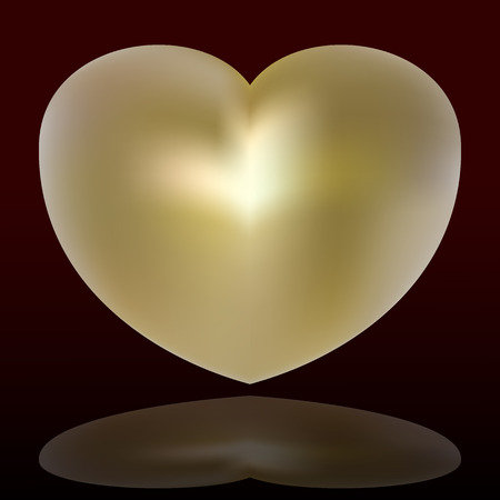 Vector illustration of a golden heartのイラスト素材