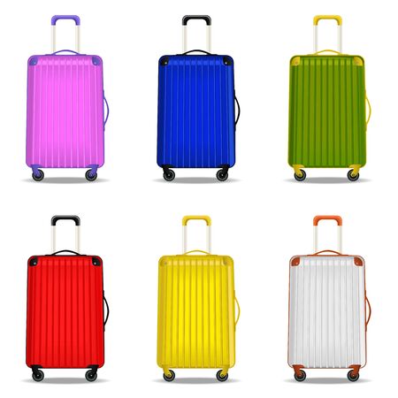 Vector illustration of six suitcases for travelのイラスト素材