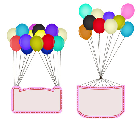 beautiful vector illustration of balloons with the weighing plate at the bottomのイラスト素材
