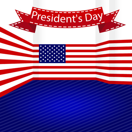 vector illustrationroom decorated US flag , for the president dayのイラスト素材