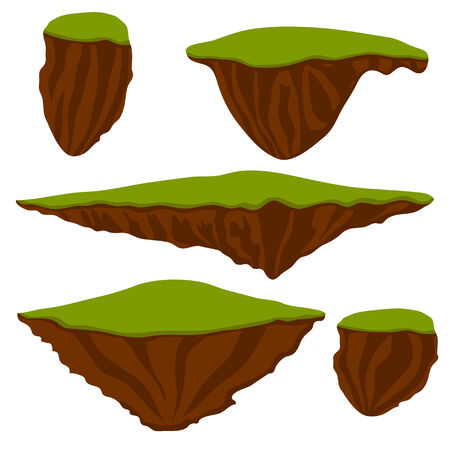 vector illustrationislands floating in the skyのイラスト素材