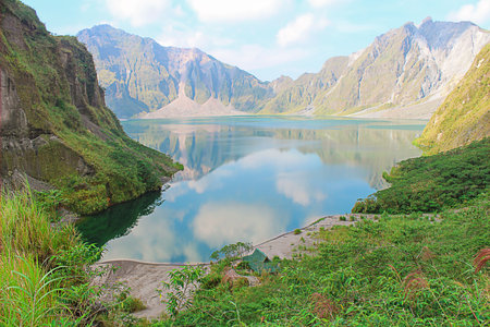 Pinatubo volcano in Philippines. Mount Pinatubo crater lake nature landscape.の写真素材
