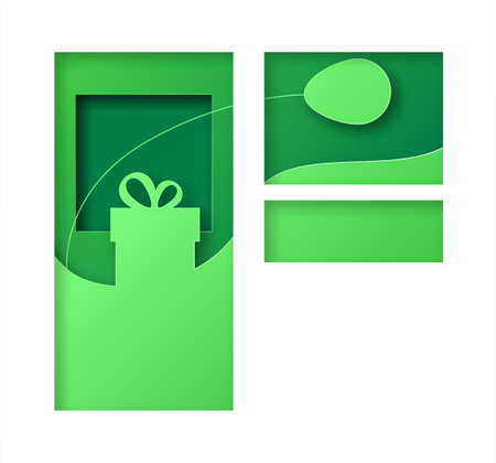 Vector market in paper art styleのイラスト素材