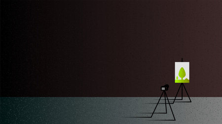 Vector tripods in paper art style