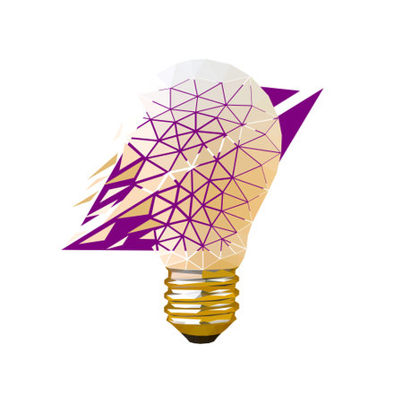 Vector lamp in low poly styleのイラスト素材