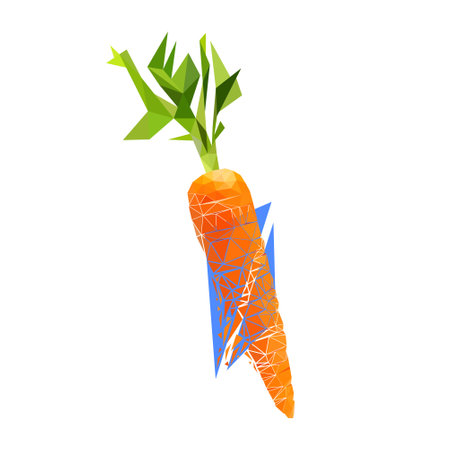 Vector carrot in low poly styleのイラスト素材