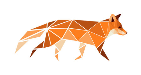 Vector fox in low poly styleのイラスト素材