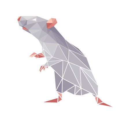 Vector rat in low poly styleのイラスト素材