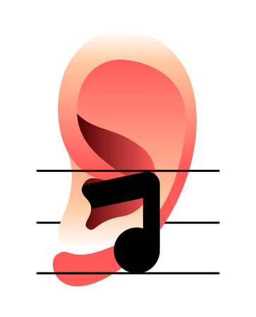 Vector ear in gradient styleのイラスト素材