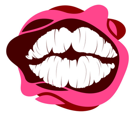Vector lips in graphic styleのイラスト素材