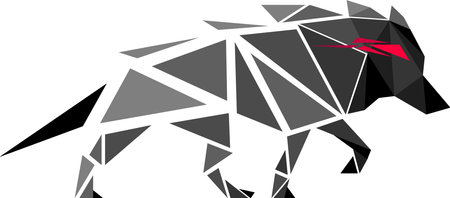Vector wolf in low poly styleのイラスト素材