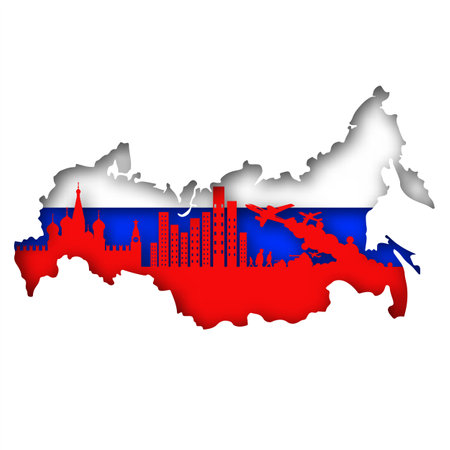 Vector Russian in paper art styleのイラスト素材