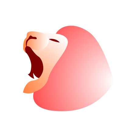 Vector lion in gradient style. Digital artのイラスト素材