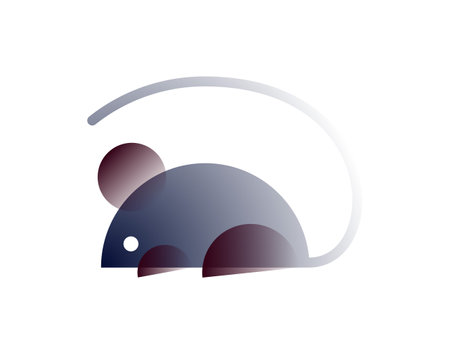Vector mouse in gradient style. Digital artのイラスト素材