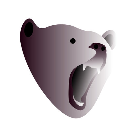 Vector bear in gradient style. Digital artのイラスト素材