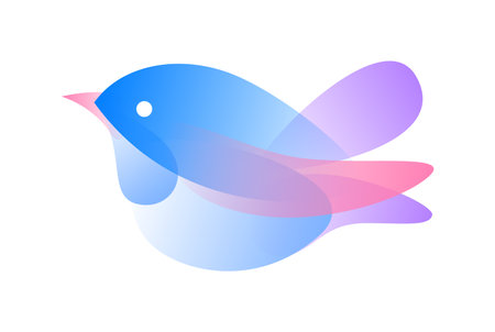 Vector bird in gradient style. Digital artのイラスト素材