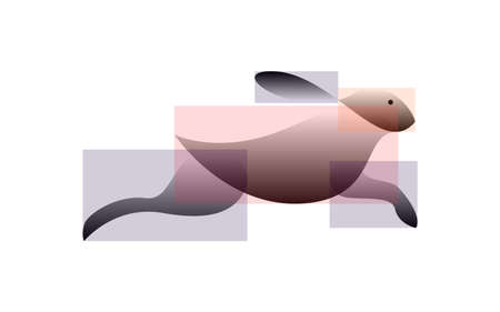 Vector rabbit in gradient style. Digital artのイラスト素材