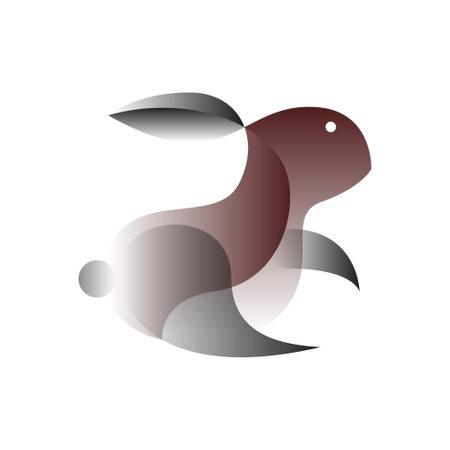 Vector rabbit in gradient style. Digital artのイラスト素材