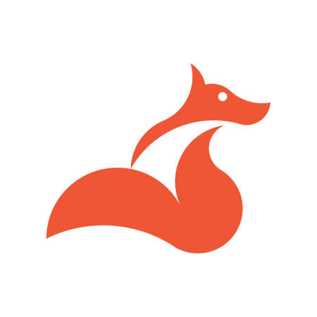 Vector fox in golden ratio style. Editable illustrationのイラスト素材