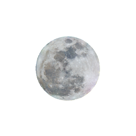 Beautiful full moon isolated on white background and clipping path.