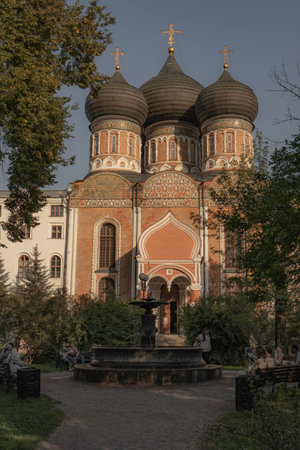 Historic Church of the Intercession of the Virgin Mary in Izmailovo, Moscow, showcasing traditional...