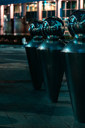 Modern art installation in Moscow City business district, reflecting architecture, innovation, and...