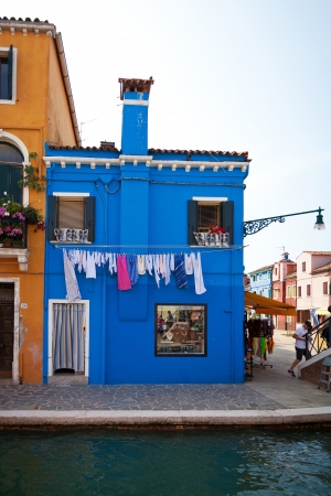 Colorful houses on the Island Burano, Italyの写真素材