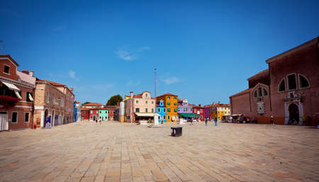 Colorful houses on the Island Burano, Italyの写真素材