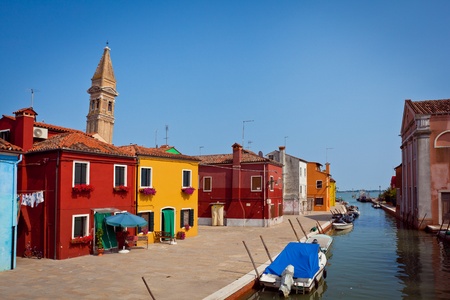 Colorful houses on the Island Burano, Italyの写真素材