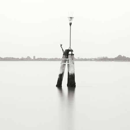 The Venice Sea Lamp Post. Italy. Panoramaの写真素材
