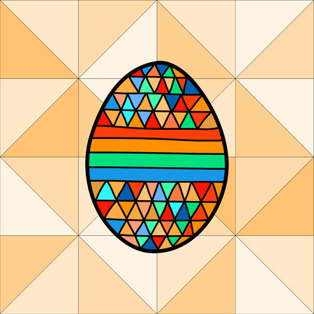 Vector illustration of Easter eggs on a geometric backgroundのイラスト素材