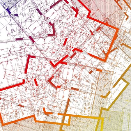 Architectural plans. Part of the architectural design of the house.の写真素材