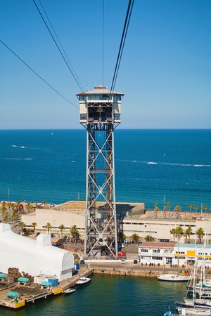 Torre de St. Sebastia Cable Cars, Attractions in Barcelona, Spainのeditorial素材