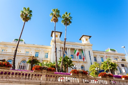 Casino Municipale Sanremo. Beautiful building in the modernist style in the city center.の写真素材
